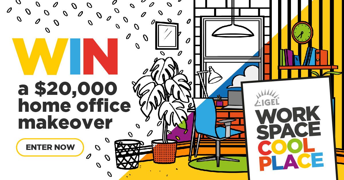IGEL_Technology's tweet photo. Have you entered to win your $20,000 home office makeover? We're also giving away $5K of office technology every 3 months. Don't miss out! #IGEL #Believe #EUC #CloudWorkspaces #WFH #StayatHome #workspacecoolplace https://t.co/UWeZEKzfcf https://t.co/SmBmUTpo0r