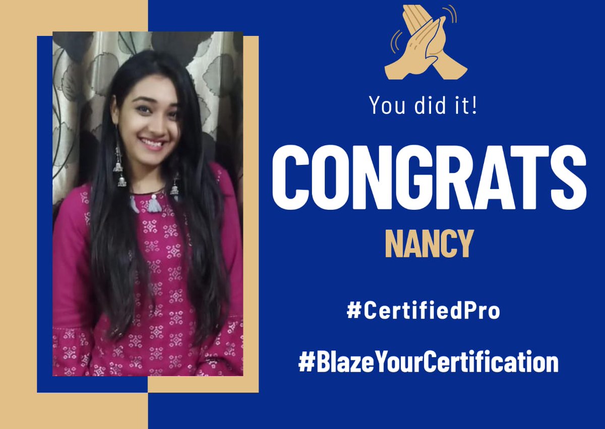 NancyNagpal10's tweet image. A big thanks to these guys for initiating such an amazing series.. Thanks a lot @arpitvijay95 @TrailblazerEsha for all those amazing sessions.
#certifiedPro #BlazeYourCertification