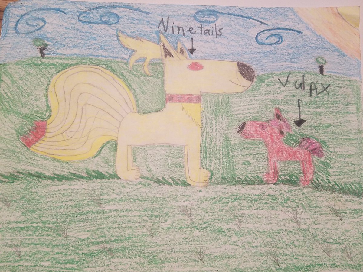 Did a redraw a few weeks ago of some old art I did back in elementary school.

I say I've improved a little bit in drawing and character design.