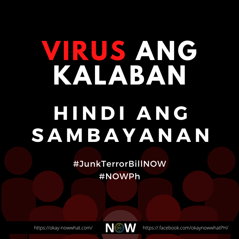 charinaclarisse's tweet photo. Focus on issues that matter. Fight the pandemic, not the people. https://t.co/RaU9b2KupM
#JunkTerrorBill #JunkTerrorBillNOW #NOWPh https://t.co/aGet3NFC2h