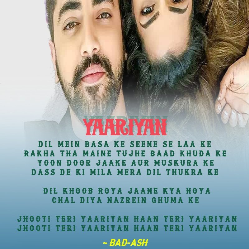 'YAARIYAN' Song is Sung by @mamtamuzik While Lyrics and Music are given by @me_badash Starring @mamtamuzik @zainimam01 @DhartiGulati. 

Read Full Lyrics at --> lyricstrend1.com/yaariyan-lyrics

#mamtamuzik #yaariyan