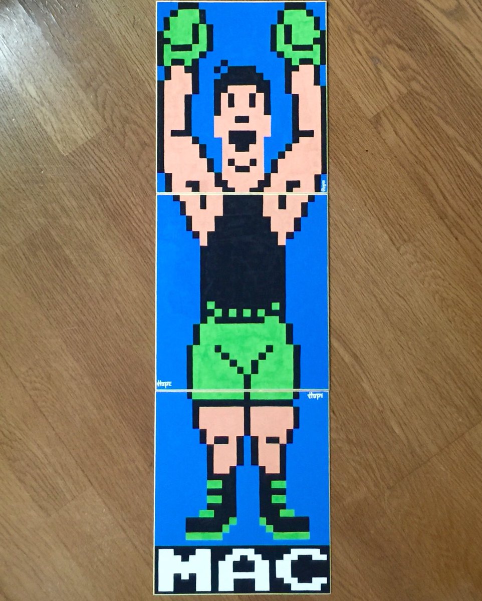 Tyler Hope タイラー ホープ Spent A Week Painting Little Mac From Punch Out It S Three Panels That Assemble Each Is About A Foot High Littlemac Punchout リトルマック Pixelart Painting