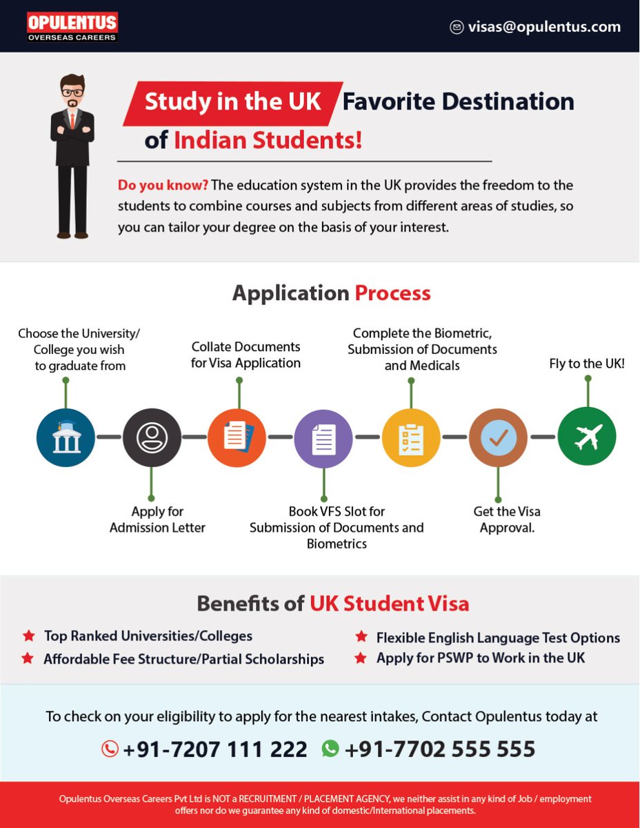 opulentuz's tweet image. The UK provides the most diversified culture and thus attracts a lot of foreign students from the World. To study in the UK and to check your eligibility for nearest intakes, Contact Opulentus today at +91 7207 111 222

#UKImmigration #StudyinUK #MigratetoUK #Opulentus