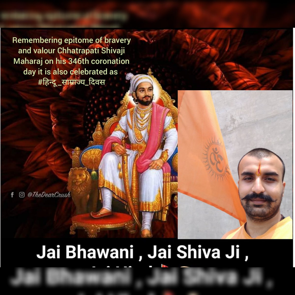 DEVAGYARAMAN's tweet photo. Remembering epitome of bravery and valour Chhatrapati Shivaji Maharaj on his 346th coronation day it is also celebrated as 
#हिन्दू_साम्राज्य_दिवस
#HinduSamrajyaDiwas @myogiadityanath @HRDMinistry @avixitraman @AKSHAT_GARG_ @PMOIndia @Saurabh09246769 @SharadK81816778 @AshishR011 https://t.co/o9GdsNjjdM