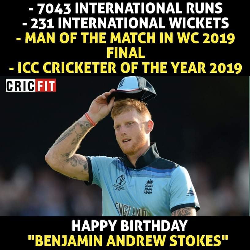   Happy birthday Ben stokes  