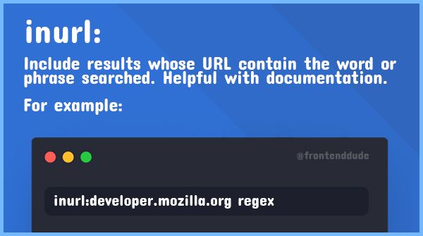 frontenddude's tweet image. 🔥 Google Search Tips Every Programmer Should Know
⬇️Developers spend a lot of time searching for answers, boost your search productivity using the tips below:
#100daysofcode #CodeNewbies #google #webdev #tips #programming #coding #search #productivity #productivityhacks