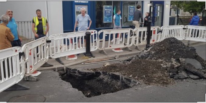 DustinOfficial's tweet image. Breaking News: @dlrcc confirm Dalkey street hole caused by “excessive and aggressive continual name dropping over decades”. Investigators believe had this years Dalkey Book Festival gone ahead the entire town could have sunk in the ground and disappeared forever. More later...