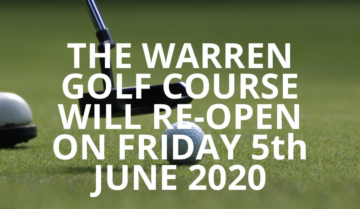⛳️ Bookings are now open for The Warren golf course. 

Guidelines on keeping safe can also be found on the page.

Play Safe 🏌️‍♀️ 

🔗 wirralleisure.co.uk/golf