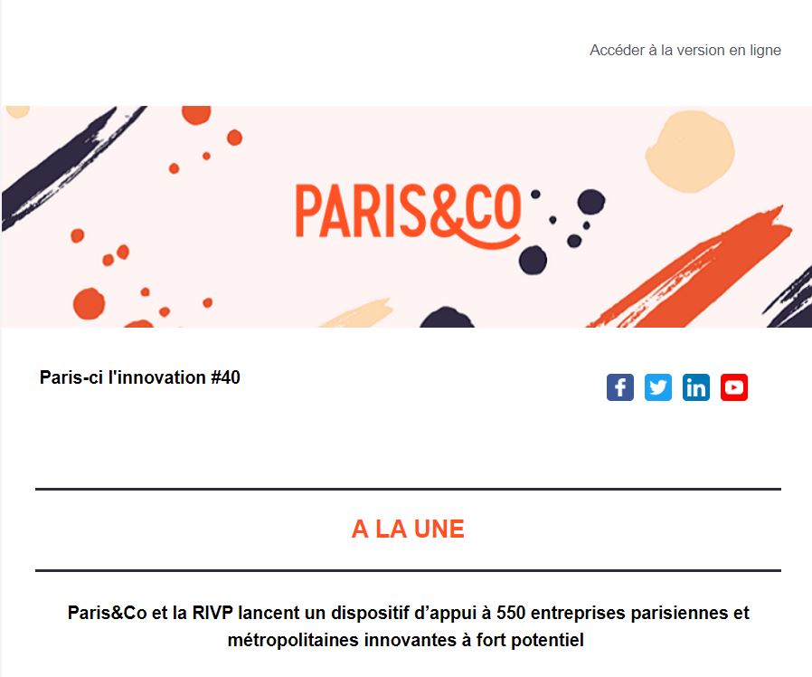 Paris_and_Co's tweet image. [Newsletter @Paris_and_Co] 
➡️Paris&amp;amp;Co et la RIVP lancent un dispositif d’appui à 550 entreprises parisiennes et métropolitaines innovantes 
➡️Levées de fonds de @Happydemics_ et @strapijs 
read.parisandco.com/nl2/xzrk2/576h…
Abonnez-vous pour recevoir la prochaine : parisandco.paris/A-la-une/Newsl…