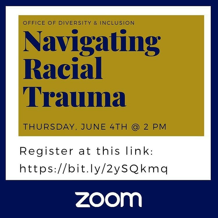 We have 5 incredible panelists joining us today for Navigating Racial Trauma. You can register at the link in the image.