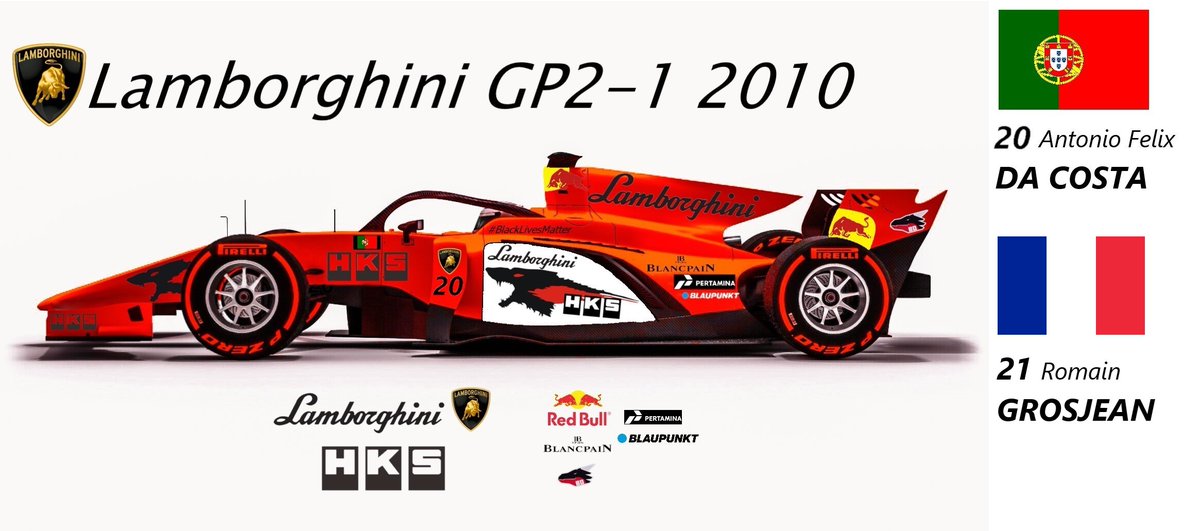 FakeLamboGP's tweet photo. We know we said next week, but with our driver line up confirmed, we just couldn't resist! Here's our debut @UnofficialGP2 machine! Say hello to the Lamborghini GP2-1! @UnofficialF1Sim https://t.co/WFsns98DND