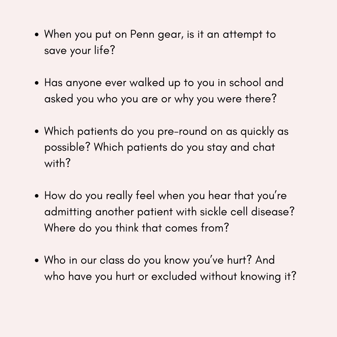 Christina Amutah MD, MPH (@christinaamutah) on Twitter photo 10 questions for non-Black medical students to reflect on during this time ⚡️  
Read aloud a version of these questions to 400 of my peers yesterday and was asked to share them publicly. 
#MedTwitter #MedStudentTwitter 10 questions for non-Black medical students to reflect on during this time ⚡️  
Read aloud a version of these questions to 400 of my peers yesterday and was asked to share them publicly. 
#MedTwitter #MedStudentTwitter