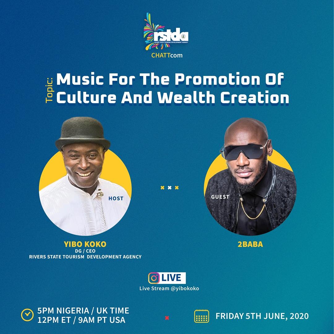rstdanigeria's tweet photo. The next guest to have an insightful conversation with @Yibokoko is a living legend that has changed the cause of the music industry, not only in Nigeria but across Africa.
Innocent Ujah Idibia, @official2baba, also known as 2baba or 2face
#RiversStateTourism
#RSTDA https://t.co/YIjSPhQ8JV