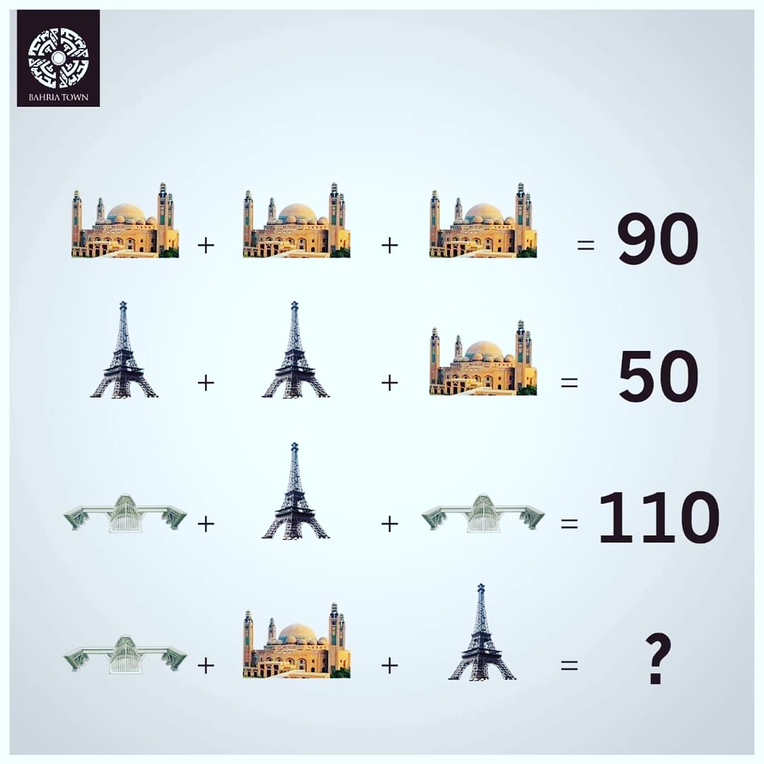 TownAmazing's tweet image. Can you work out this equation...? 🤔

#SolveTheEquation #RiddleTime #MindGame #BahriaTown