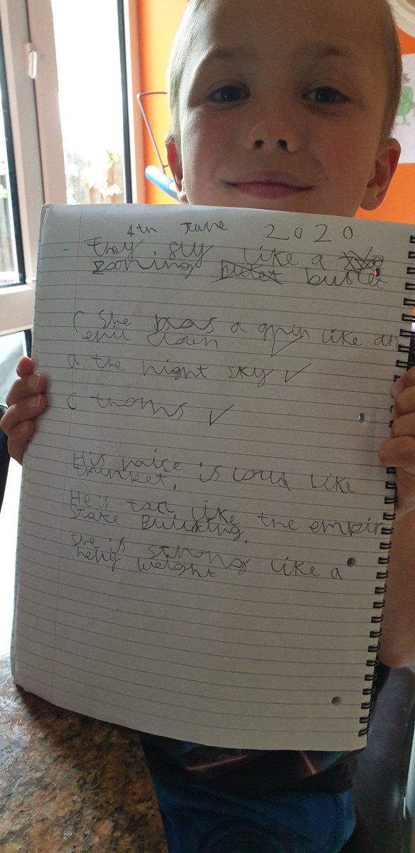 Pollthatch's tweet image. Just completed the English lesson on similes with Doms favourite virtual teacher 👏👏 @LukePrimary #LearnWithOak #ONAY3ENG