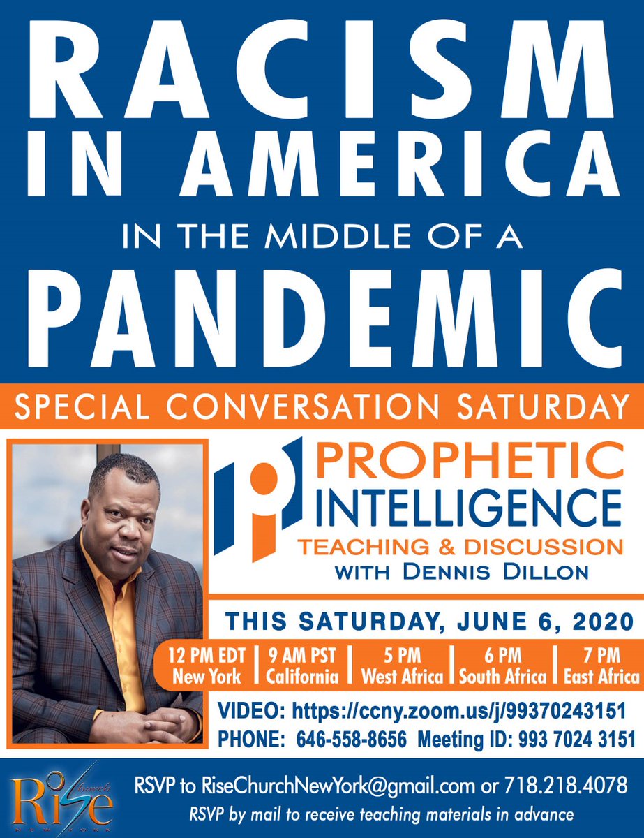 RevDillon's tweet image. Join me for a special conversation this Saturday 6 June 2020 on Zoom or conference call. I will be talking about Racism In America In The Middle Of A Pandemic
#PropheticIntelligence #TeachingAndDiscussion #BlackLivesMatter #EnoughIsEnough #Racism #GeorgeFloyd