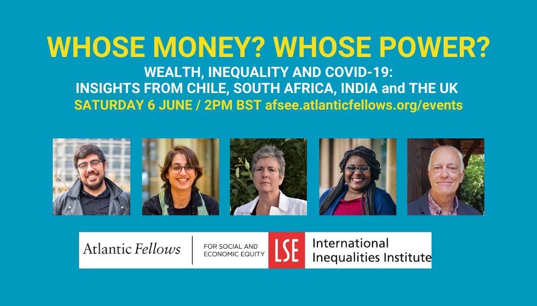 LSEInequalities's tweet image. SATURDAY 2PM | Join #III director Professor Mike Savage and @AtlanticFellows for Social &amp;amp; Economic Equity in an online conversation about the 1% and the 99%, wealth and power, tax justice and inequality in the age of #COVID19... and beyond. All welcome.
afsee.atlanticfellows.org/events/whose-m…