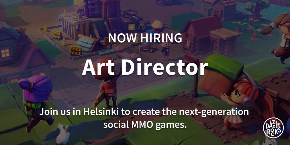 dazzlerocks's tweet photo. We are looking for an Art Director who has a hands-on approach to creating next-generation MMO mobile games. Learn more at: https://t.co/buFZGMupkR #artdirector #gamejobs #mobilegames #helsinki https://t.co/9hmExA8TiZ