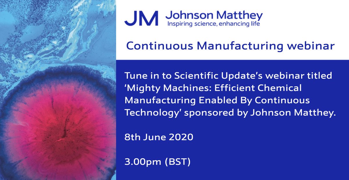 #ContinuousManufacturing (CM) offers new opportunities for efficient #ProcessDevelopment. Join us on June 8th at 3pm (BST) for the final instalment of our @SciUp #webinar series and discover the benefits CM can bring to your offerings. Register now! scientificupdate.com/webinar_events…