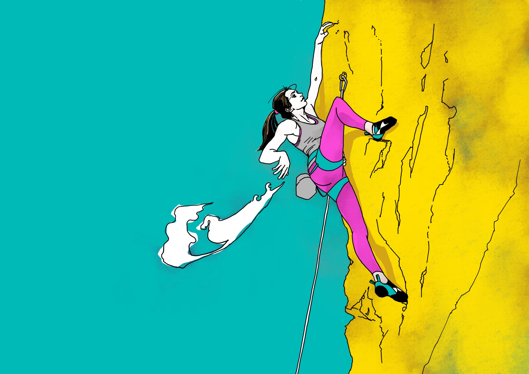 たなゆ クライミングイラスト描いてます 女性クライマーってカッコイイ そんな敬意を込めて 途中段階しかツイートしてなかったので改めて掲載 Climbing クライミング Bouldering ボルダリング イラスト Illustration T Co Mepem04i2v