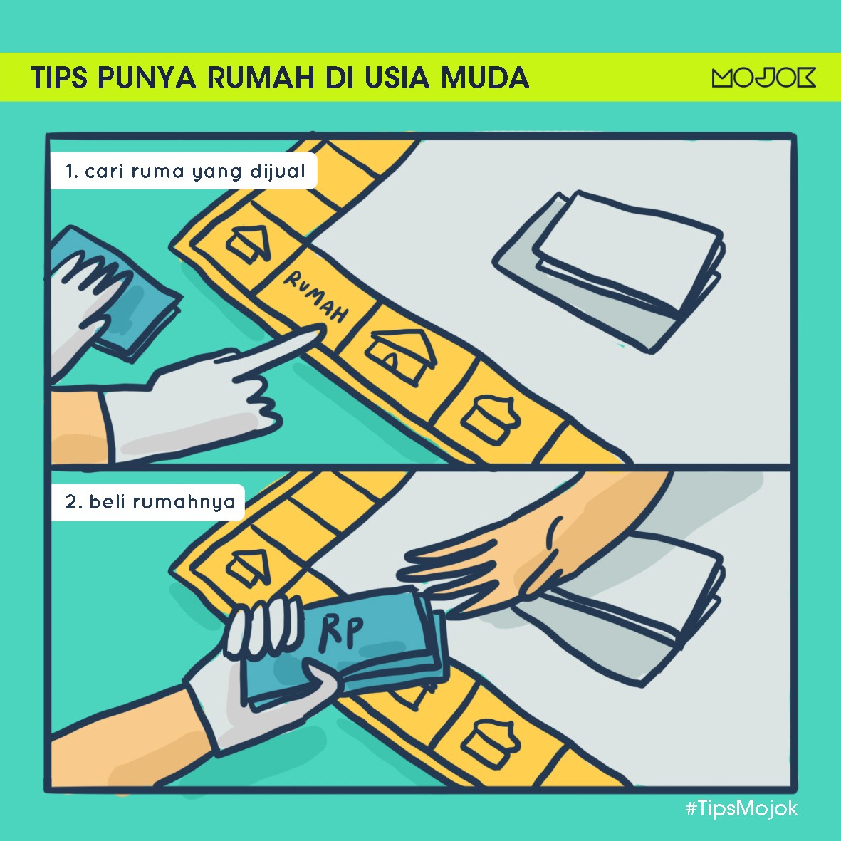 mojokdotco's tweet photo. kata siapa anak muda nga bisa beli ruma??? nich tipsnya~ #TipsMojok https://t.co/whdS3mKgp7