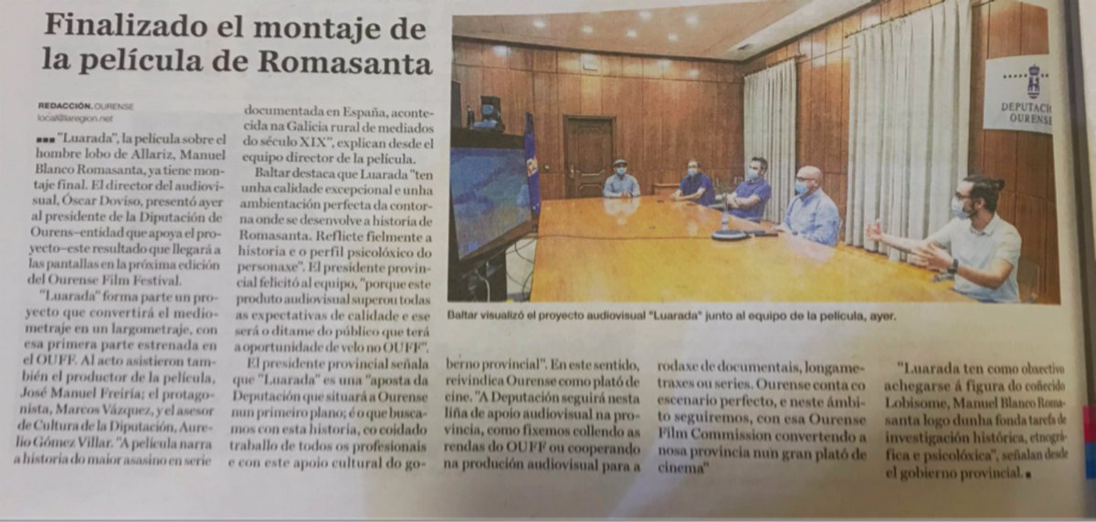 SearaMonica's tweet image. Pois a primeira parte da rodaxe e producción de #Luarada xa está rematada. Eiquí visualizandoa con @DeputacionOU @ZinemusiK e preparándonos para a seguinte parte  @LaRegion