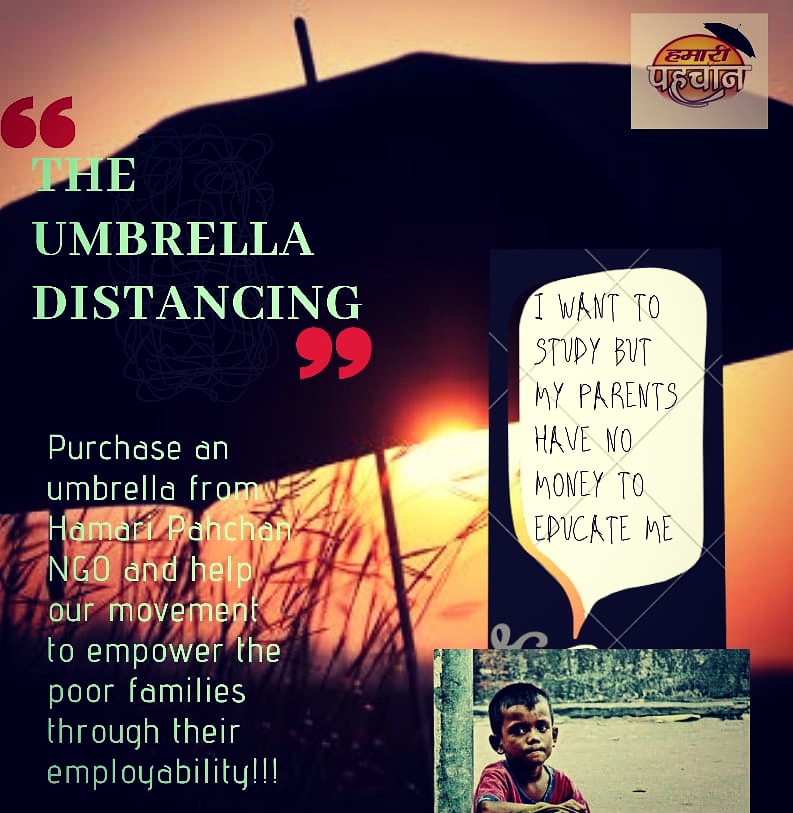 hamaripahchan's tweet photo. Umbrella distancing:
Umbrella distancing is an initiative taken by Hamari Pahchan to give employment to those who cannot go outside and work.
#NGO #social work #covid19 #umbrelladistancing #protection #hamaripahchan #letsprotect #unlock one #corona https://t.co/8rthwwF1x0