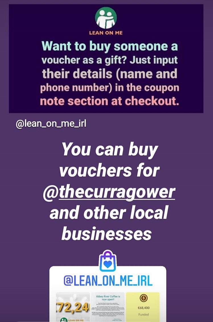 Great to see the <a href="/CurragowerBar/">Curragower Bar</a> on <a href="/lean_on_me_irl/">LeanOnMeIreland</a> cannot wait for the chicken wings 🍗 #Limerick