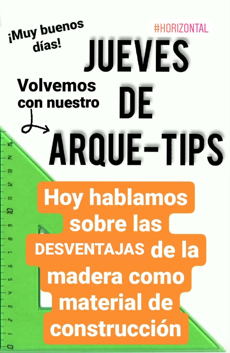 ¡Feliz jueves!
¡Ya podéis consultar nuestros #ArqueTips en Facebook e Instagram!⬇️
Hoy hablamos sobre las DESVENTAJAS de la madera como material de construcción ⬇️⬇️
instagram.com/stories/horizo…
¡Esperamos que os guste!
#horizontal #a2 #arquitectos #JuevesDeArquitectura