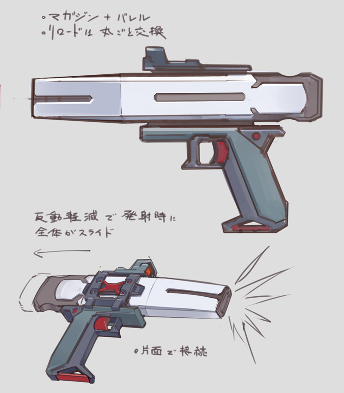 準 コミティア140 J38b Twitterren Skebからのご依頼イラスト制作のためのアイディアラフ Sf世界観のハンドガンのデザインです T Co J3h5ifvwfz Twitter
