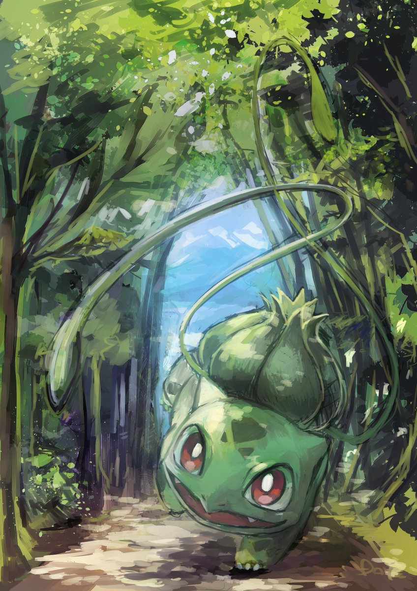 bulbasaur pokemon (creature) no humans solo outdoors vines day plant  illustration images