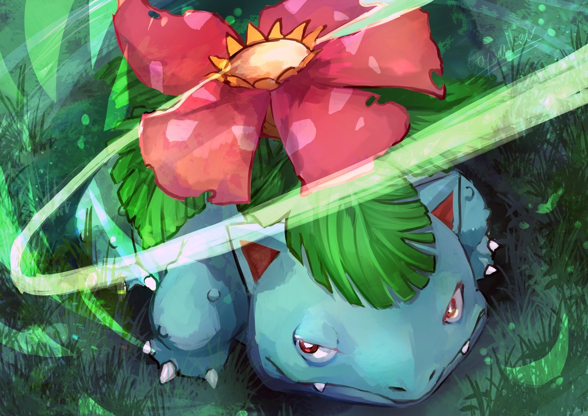 bulbasaur pokemon (creature) no humans solo outdoors vines day plant  illustration images