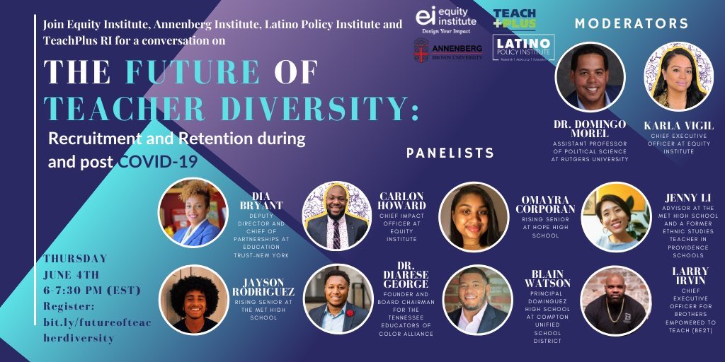 Emily Abedon (@emily_abedon) on Twitter photo Tonight! Find out more about the future of teacher diversity now and post Covid with <a href="/DomingoMorel/">Domingo Morel</a> and @karlaevigil with a panel of incredible leaders. Thank you @equityinst <a href="/TeachPlusRI/">Teach Plus RI</a> <a href="/AnnenbergInst/">Annenberg Institute at Brown</a> <a href="/latinopolicy/">Latino Policy Forum</a> Tonight! Find out more about the future of teacher diversity now and post Covid with <a href="/DomingoMorel/">Domingo Morel</a> and @karlaevigil with a panel of incredible leaders. Thank you @equityinst <a href="/TeachPlusRI/">Teach Plus RI</a> <a href="/AnnenbergInst/">Annenberg Institute at Brown</a> <a href="/latinopolicy/">Latino Policy Forum</a>