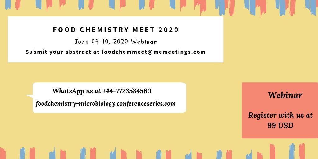 MeetChemistry's tweet photo. #invitation to submit your abstract and manuscript to publish it in our international journals. Book your slots for our upcoming #webinar #FoodchemistryMeet2020 on #June 09-10, 2020. https://t.co/ZTNsnszohe