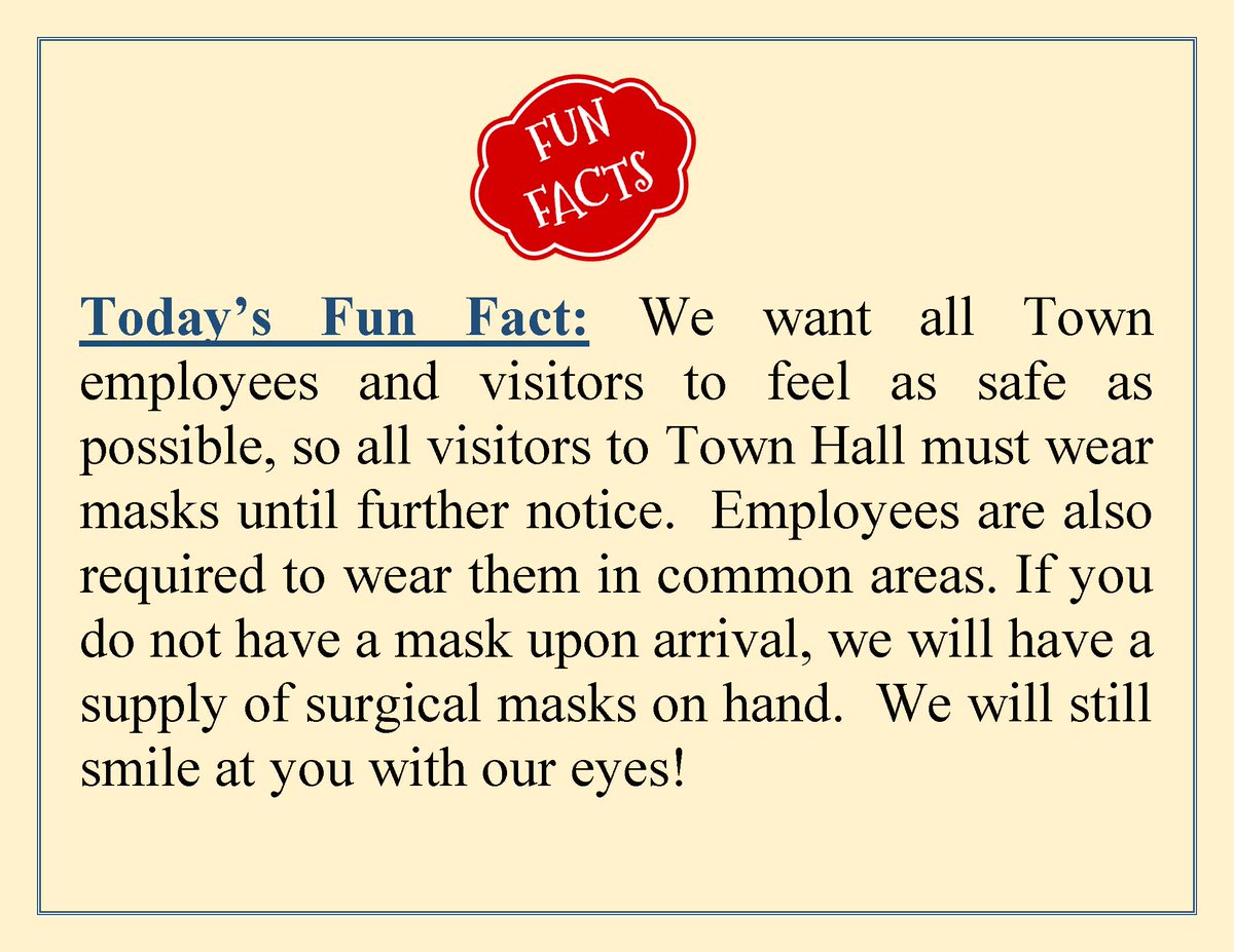 Hi Londonderry!  Town Hall is re-opening to the public on Monday, June 15, and between now and then, we will share some “fun facts” related to our re-opening.