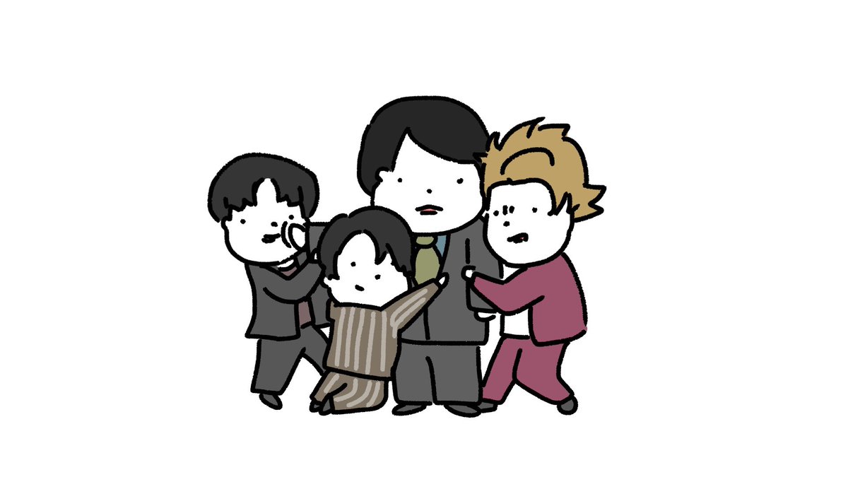 「アニキ会
#THE夜会 #櫻井翔 
#上田竜也 #増田貴久 
#菊池風磨 」|原ストマックのイラスト