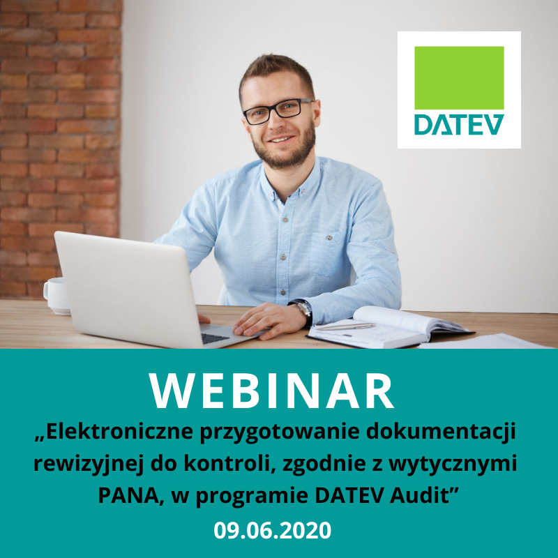 DATEVpl's tweet photo. Razem z Regionalnym Oddziałem PIBR w Warszawie organizujemy webinar dla biegłych rewidentów:
„Elektroniczne przygotowanie dokumentacji rewizyjnej do kontroli, zgodnie z wytycznymi PANA, w programie DATEV Audit”
Więcej informacji: https://t.co/6S5Qf1Dlxf https://t.co/beR6AJo2iw