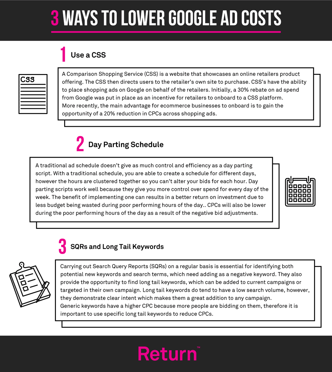Now more than ever, it’s important to find ways to reduce your business spending. Discover the 3 powerful ways to lower your CPC in Google Ads by using a CSS, Day parting schedule, Long tail keywords. Find out more here: hubs.ly/H0p3tFZ0