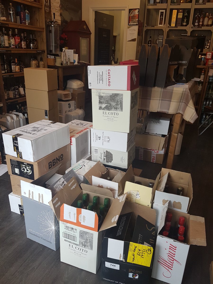Hardly room for visitors...as usual everything arrives on the same day! New beers, new wines &amp; spirits plus plenty of old faves...Looking forward to sharing the contents when I've unpacked