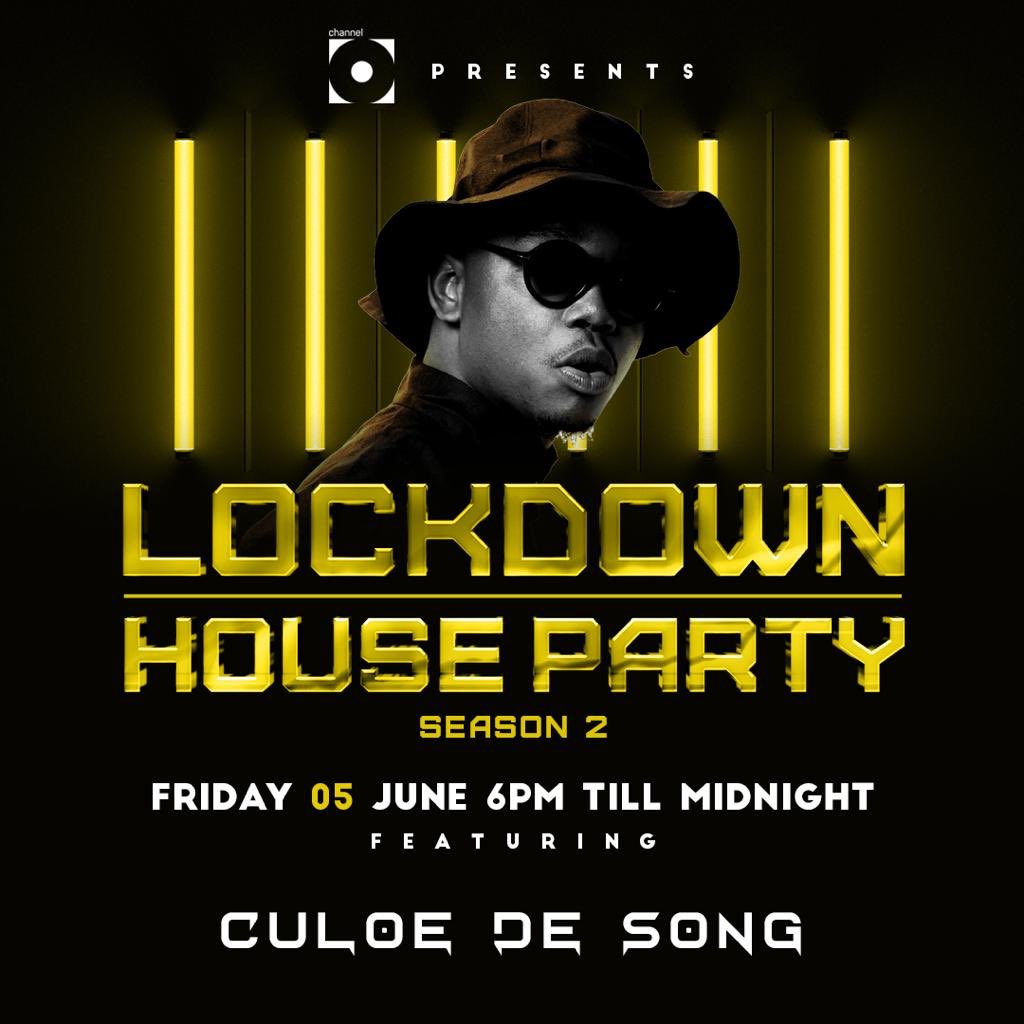 CuloeDeSong's tweet photo. Catch me on the #lockdownhouseparty season 2 this Friday 05/06 on @ChannelOTV  ! 🙏🏾❤️🇿🇦 https://t.co/rlOuiannPy