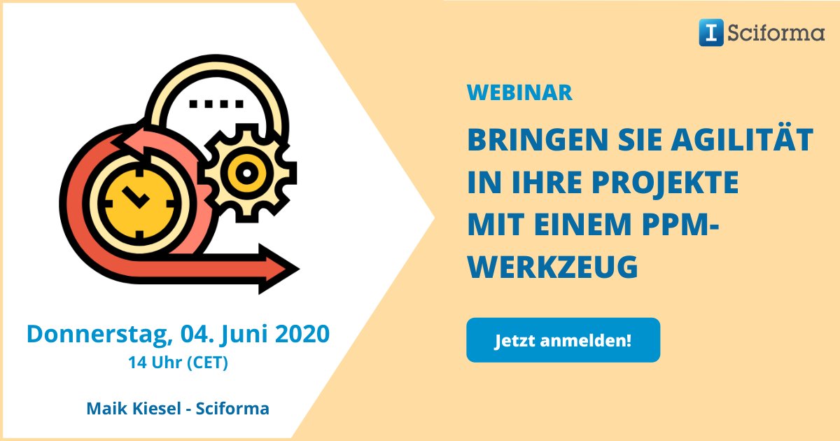 [Webinar] In 1 Std. geht es los! Holen Sie sich Best Practices, um Wasserfall und Agile sinnvoll und effizient zu kombinieren. Maik Kiesel, Senior Consultant bei Sciforma, zeigt Ihnen, wie es geht!

Letzte Plätze sichern: bit.ly/2WJmZ6W

#webinar #projektmanagement #agil