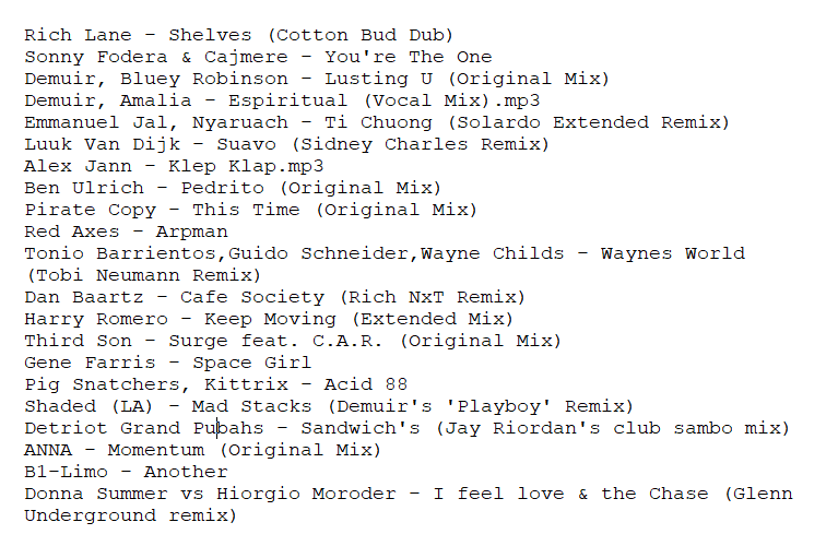 DjNixMix's tweet photo. Tracklist from last nights show featuring @djdemuir @farriswheel @djannamiranda @Third_Son_Music and to close the show my fav mashup of all time 💕 https://t.co/cjWvA6MDKK