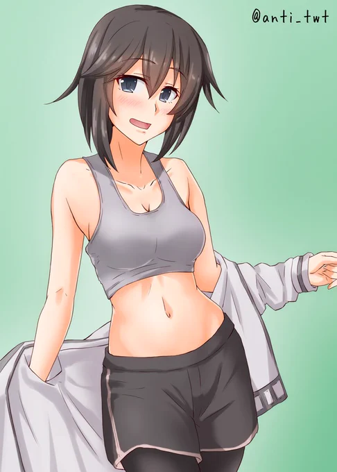 スポーツウェア速吸
#艦これ版深夜の真剣お絵描き60分一本勝負 
#艦これ版真剣お絵描き60分一本勝負_20200604 
