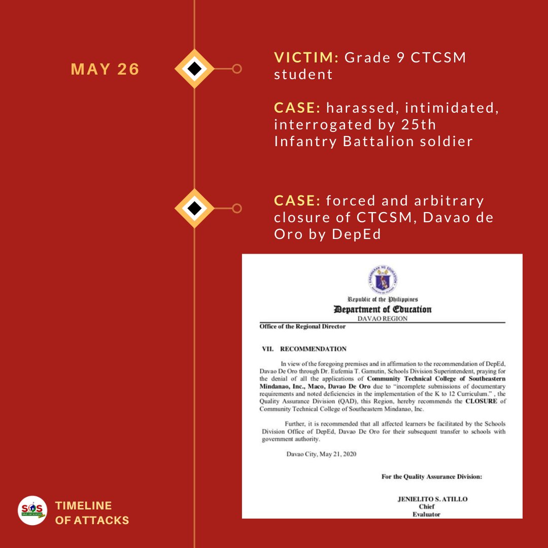 LGU officials and even the Department of Educaiton facilitate some cases of violence against the Lumad.Worst of all, DepEd, which should instead serve the needs of the IP youth, FORCIBLY SHUT DOWN the last Lumad school in Davao del Oro!  #StandWithTheLumad! #SaveLumadSchools!