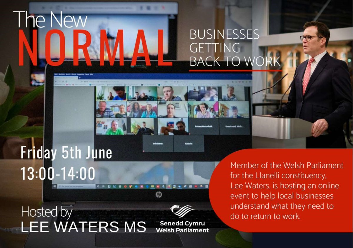 FSBSouthWales's tweet photo. Member of the Senedd Lee Waters has organised an online event, as more companies get ready to re-open, to help them think through what they can do to make their workplaces safe. Please email lee.waters@senedd.wales to register interest. @FSB_Wales @Amanwy https://t.co/yp9LylBdSW