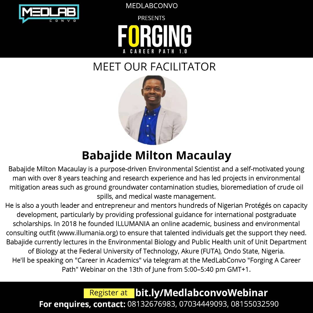 OlajuyinE's tweet photo. See the profile of our facilitators.....we already have more than 130 responses....this is an opportunity you can't afford to miss.....this webinar is 100% free.....but you have to register @ConvoMed @humairah_orates @_gabrieloke @LautechN https://t.co/XVuzIGpsk0