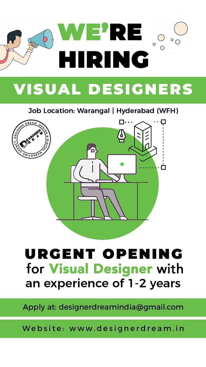 designerdream56's tweet photo. We Are Hiring! #warangal #Hyderabad #designers https://t.co/eQO4jf5q43