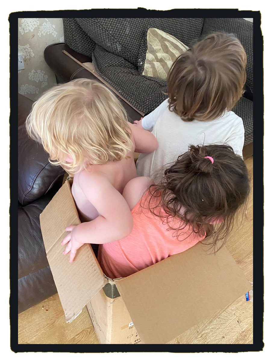 Lynnelou's tweet photo. Lockdown was getting to Mummy so she decided to package up the The Terrible Trio and send them back to the Zoo! 🙈🙉🙊x #lockdown #twins #3under4 #kids #boxtrolls https://t.co/85DVyVuQv0
