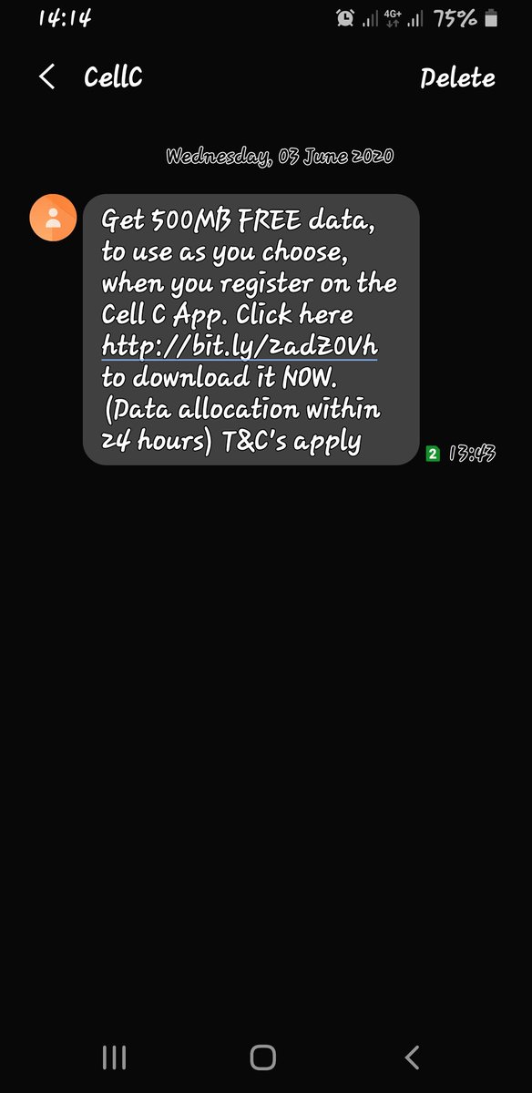 alibaba_eldos's tweet photo. @CellC still waiting in that free data https://t.co/rOqbooRw29