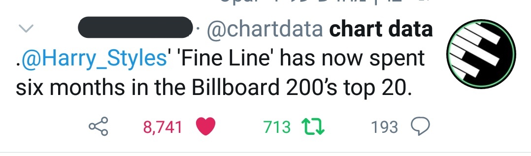 "Fine Line" is #15 on Billboard 200 chart on its 24th week,and has now spent SIX MONTHS inside the top 20 in the USA.